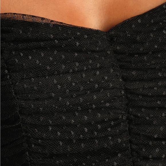 Lulu's Black Ruched Mesh Bodycon Mini Dress size Small - Picture 5 of 10